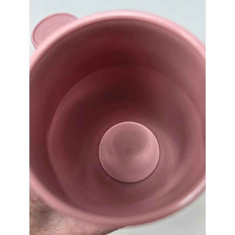 VINTAGE TUPPERWARE SET OF 4 TALL TUMBLERS DUSTY ROSE PINK 12 OZ DRINKWARE 1990S